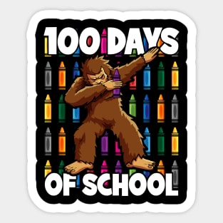 100th Day of School Teacher Dabbing Bigfoot Sticker